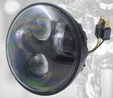 FAT BOB LED 5"Headlights - (Black/Chrome) - Pair - Moto Lights Australia