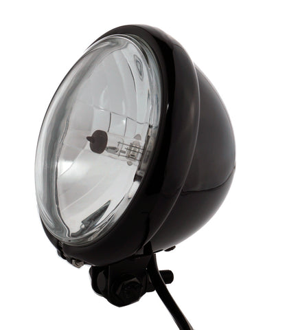 Headlight Bottom Mount, 5.75'' Black, Classic Retro, Cafe Style - Moto Lights Australia
