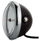 Headlight, 5.75'' Black & Chrome, Classic Retro, Cafe Style - Moto Lights Australia