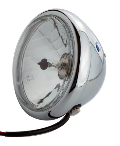 Headlight, 5.75'' Chrome, Vintage, Classic Retro, Cafe Style - Moto Lights Australia