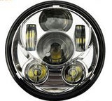 TRIUMPH Rocket/Thunderbird LED Headlights - 5.75" 90W (Black/Chrome) - Pair - Moto Lights Australia