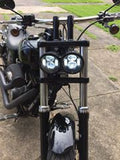 FAT BOB LED 5"Headlights - (Black/Chrome) - Pair - Moto Lights Australia