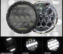 7" LED Headlight - 75W DRL (Black/Chrome) - PAIR - Moto Lights Australia