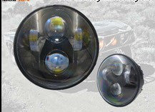 TRIUMPH Rocket/Thunderbird LED Headlights - 5.75" 80W (Black/Chrome) - Pair - Moto Lights Australia