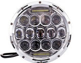 7" LED Headlight - 75W DRL (Black/Chrome) - PAIR - Moto Lights Australia