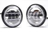 4.5" LED Aux/Fog Lamps  - Pair (Black/Chrome)(Halo Optional) - Moto Lights Australia